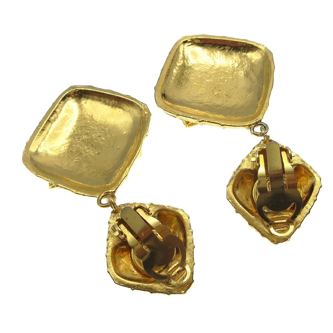 CHANEL QUILTED BOW DANGLE EARRINGS - 2
