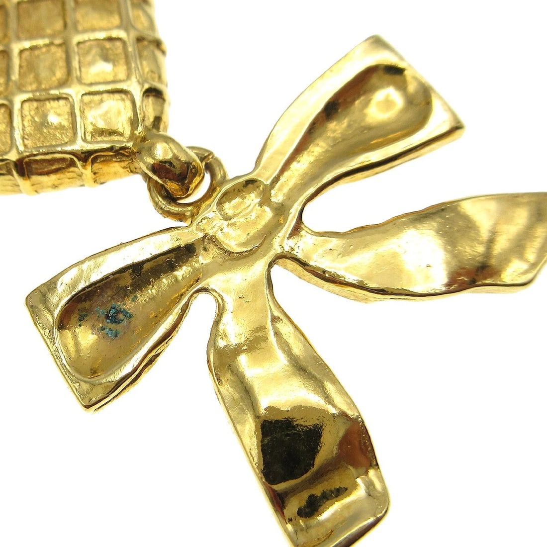 CHANEL QUILTED BOW DANGLE EARRINGS - 4
