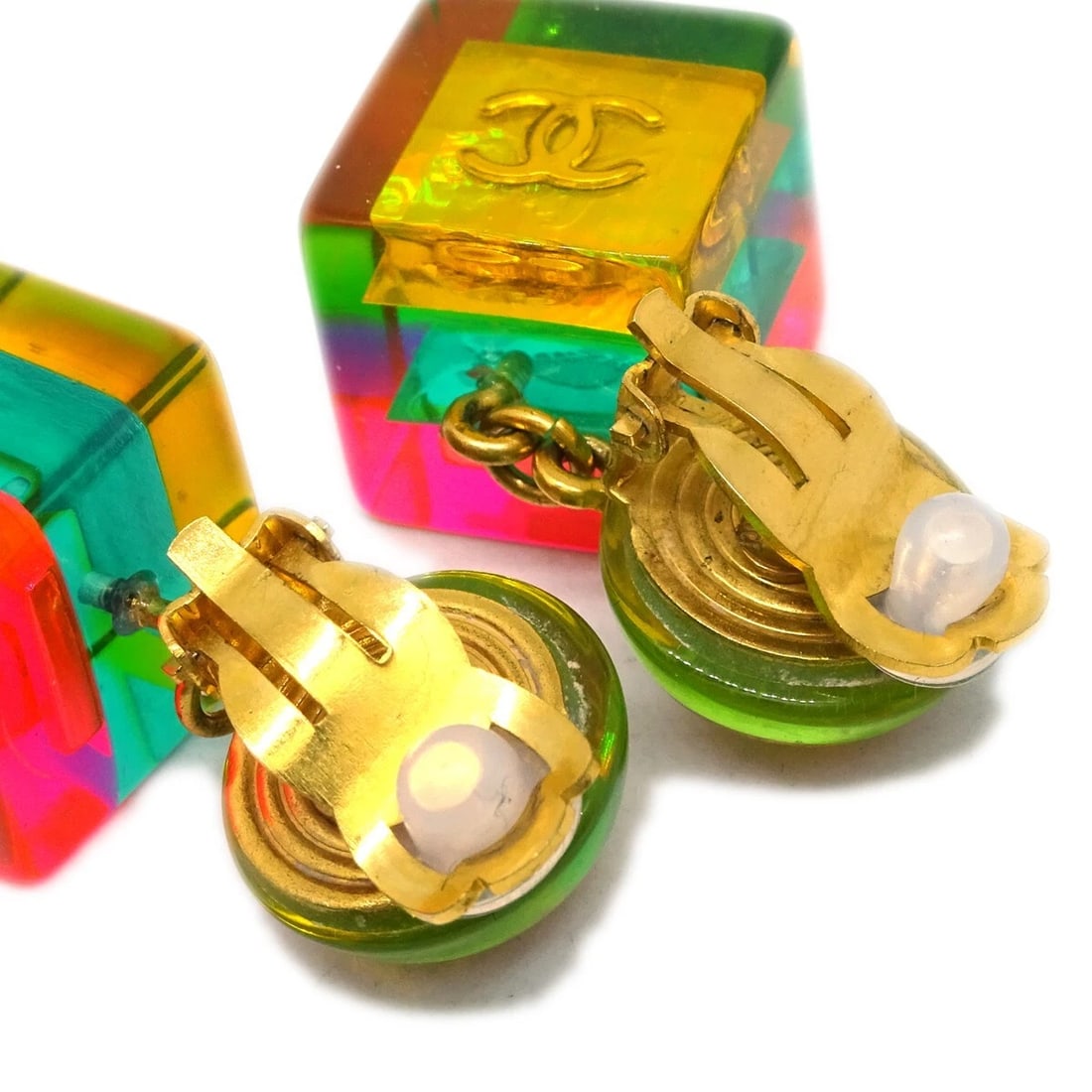 CHANEL DANGLE CUBE EARRINGS MULTICOLOR - 3