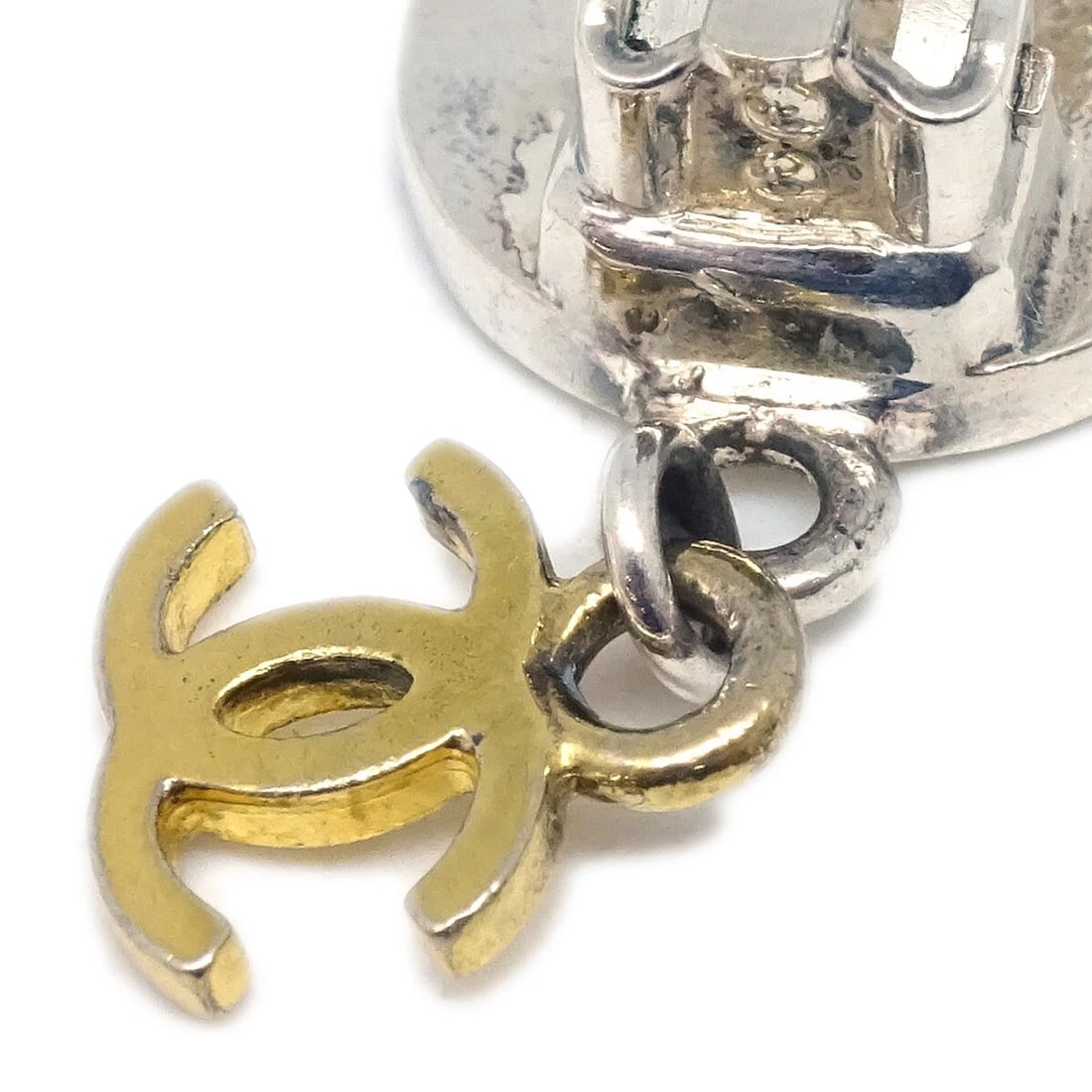CHANEL SILVER DANGLE EARRINGS - 3