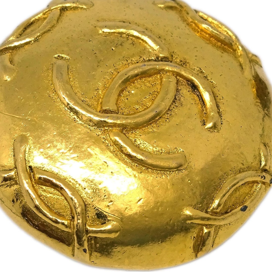 CHANEL BUTTON EARRINGS GOLD - 2