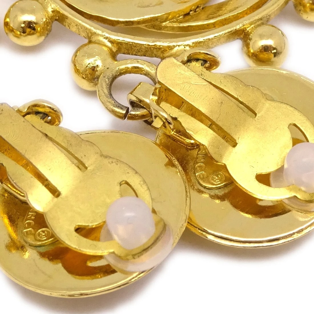 CHANEL GOLD DANGLE EARRINGS - 3