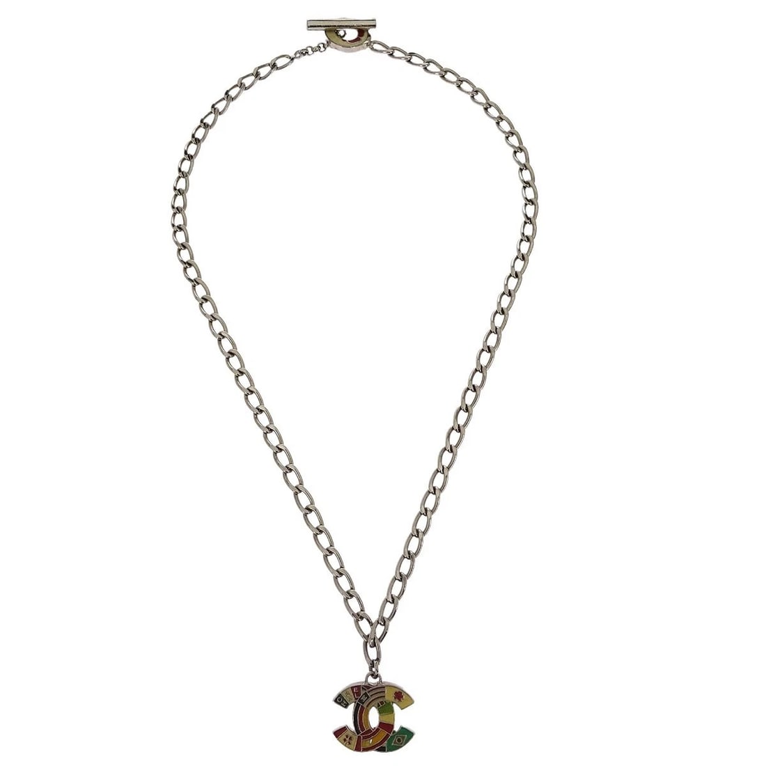CHANEL CHAIN NECKLACE SILVER - 2