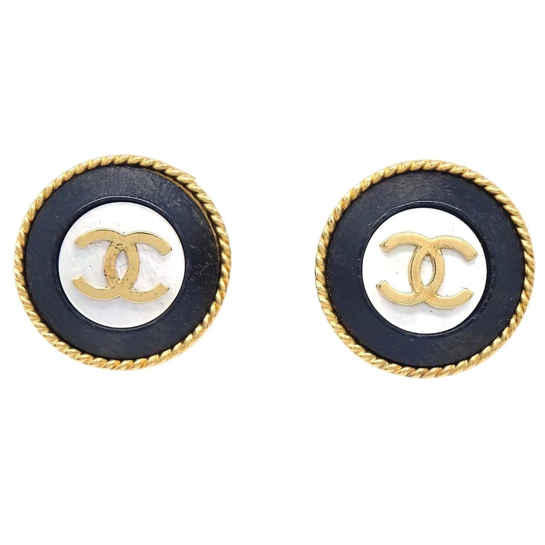 CHANEL ARTIFICIAL PEARL EARRINGS GOLD (1 of 2)