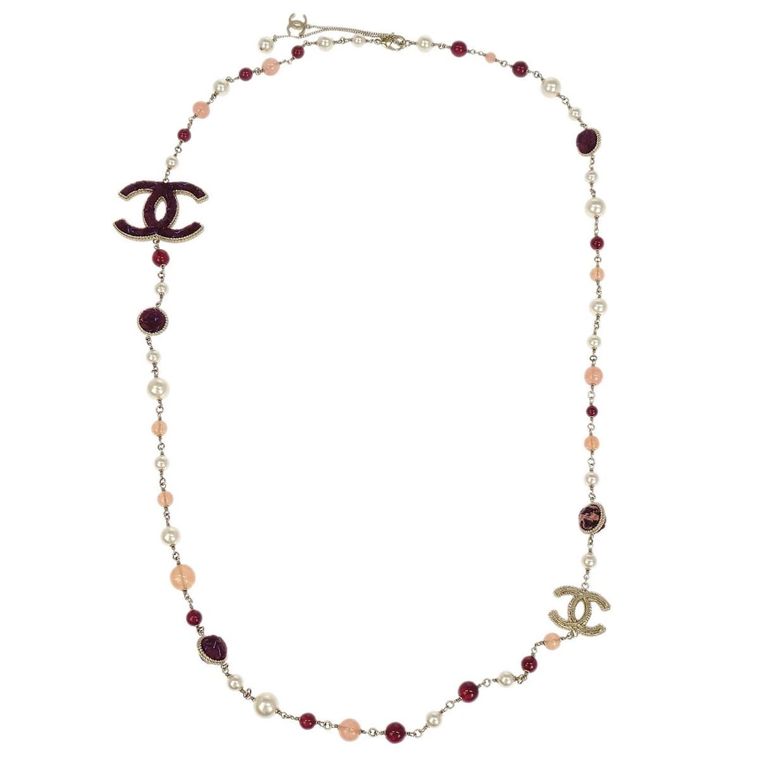 CHANEL CHAIN NECKLACE GOLD: Chanel Chain Necklace Gold Brand: Chanel Type/Style: Necklace Material: Gold Plated Tweed Color: Gold Size: Chain(Overall) : 110.0 cm Accessories: None Accessories Notice: When purchasing
