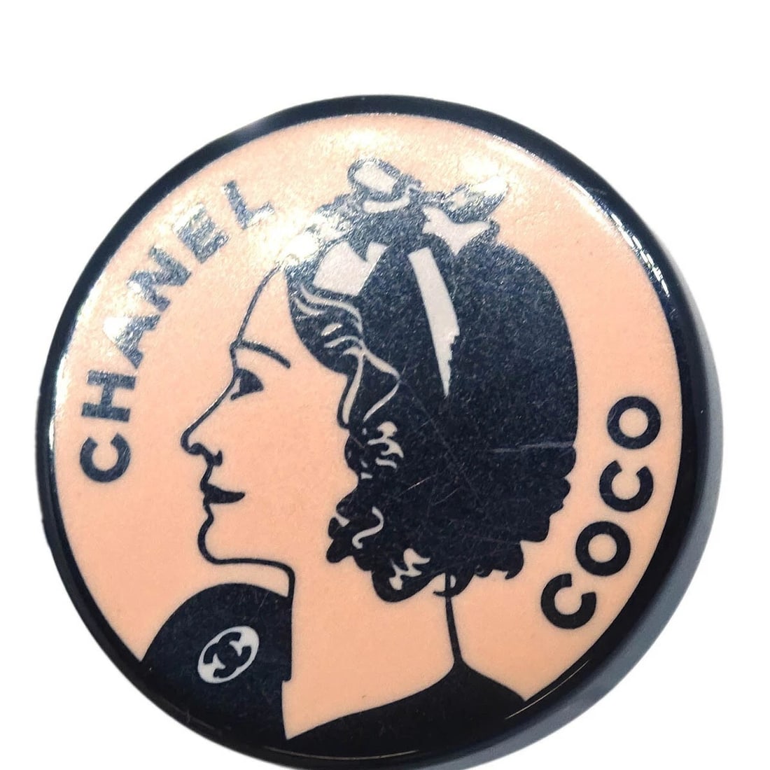 CHANEL BUTTON EARRINGS PINK - 2