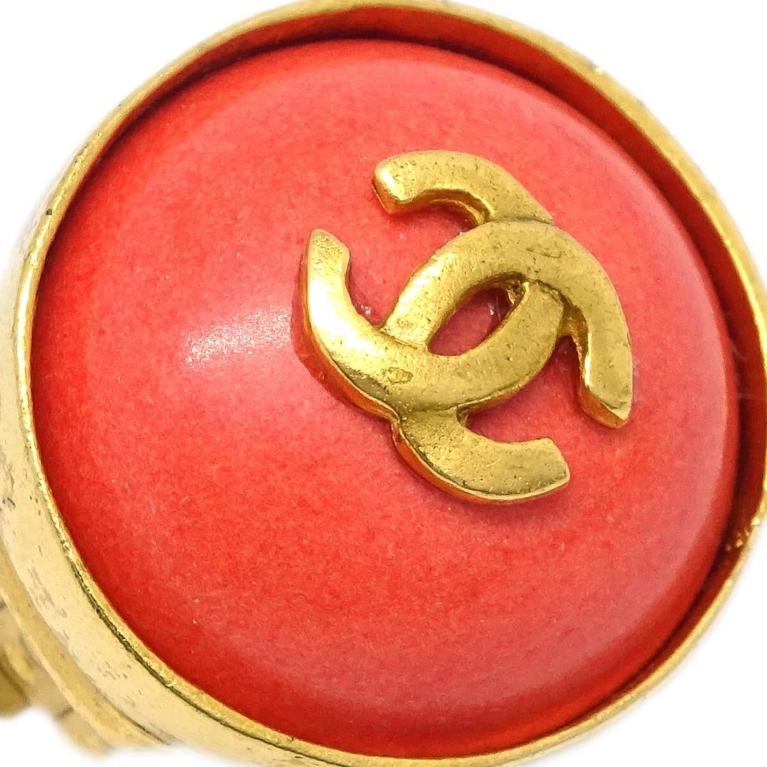 CHANEL STONE BUTTON EARRINGS PINK - 2