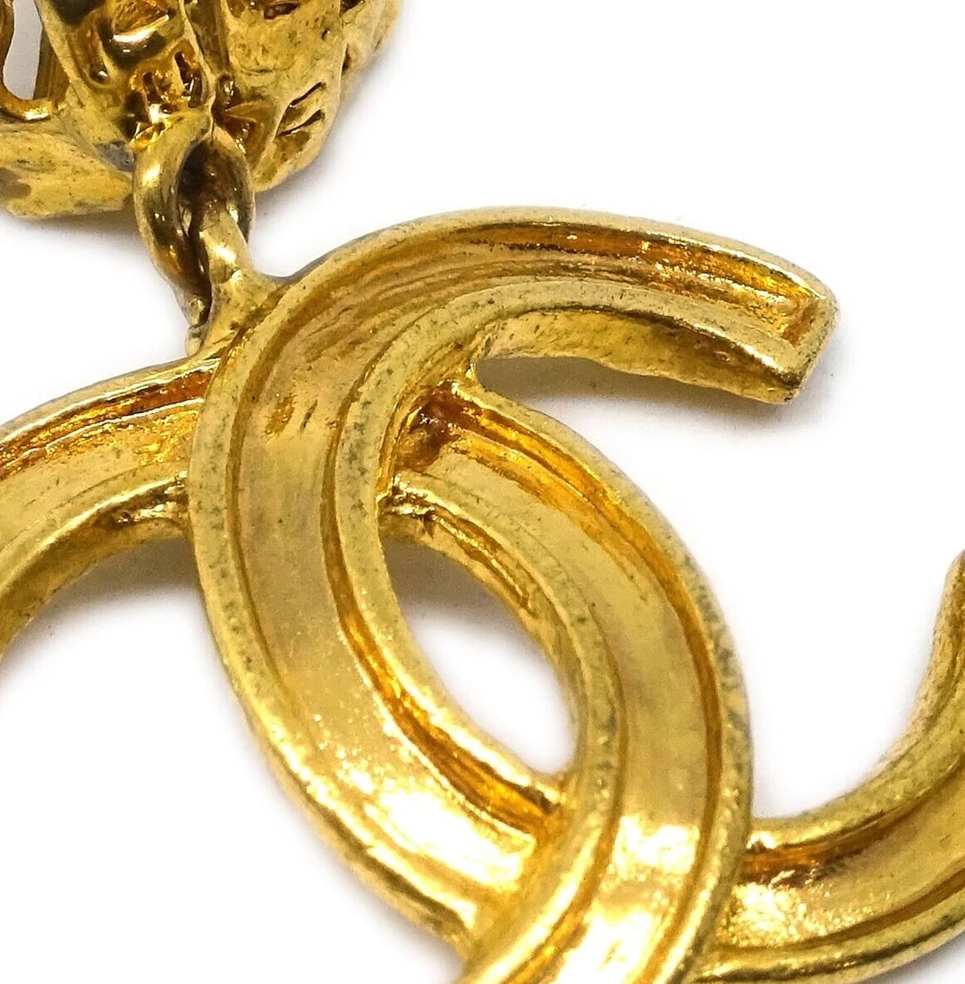 CHANEL GOLD DANGLE EARRINGS - 2