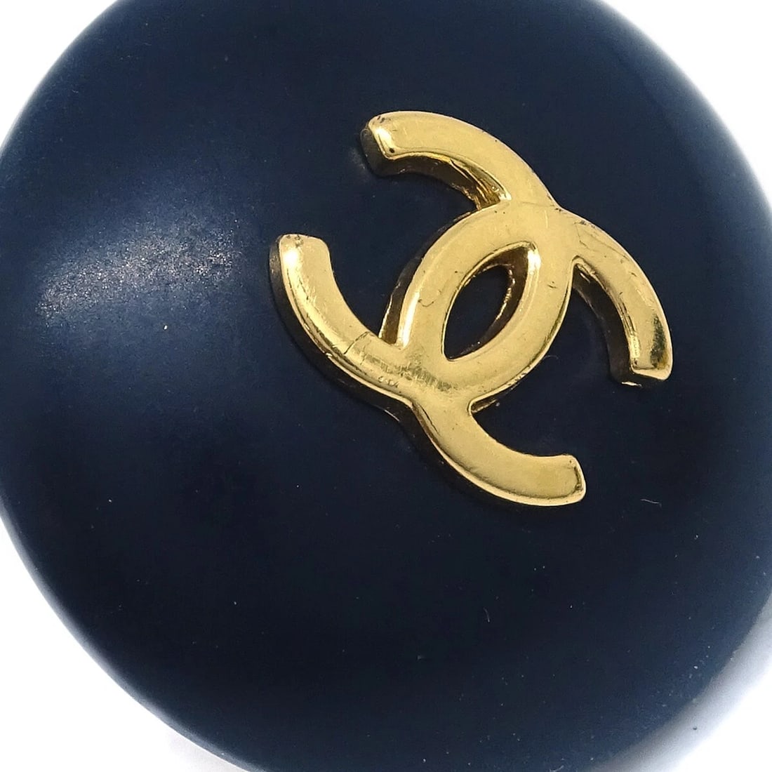 CHANEL BLACK BUTTON EARRINGS - 2