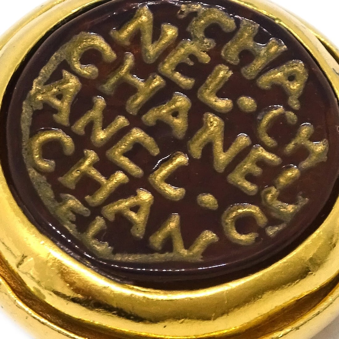 CHANEL BUTTON EARRINGS GOLD - 2