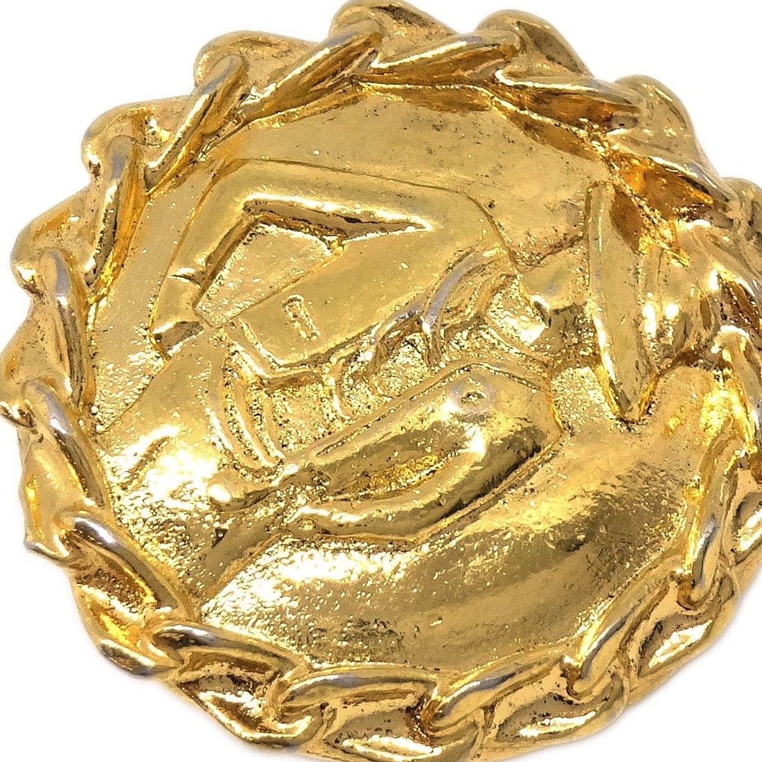 CHANEL BUTTON EARRINGS GOLD - 2