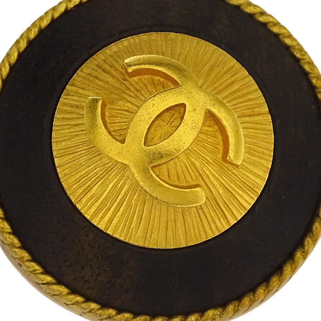 CHANEL GOLD BUTTON EARRINGS - 2