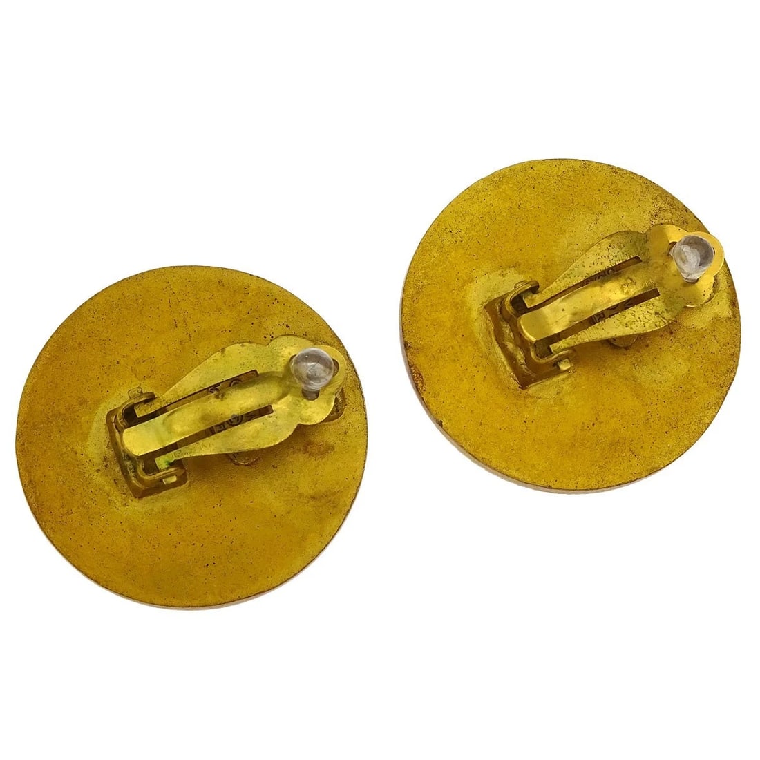 CHANEL GOLD BUTTON EARRINGS - 3