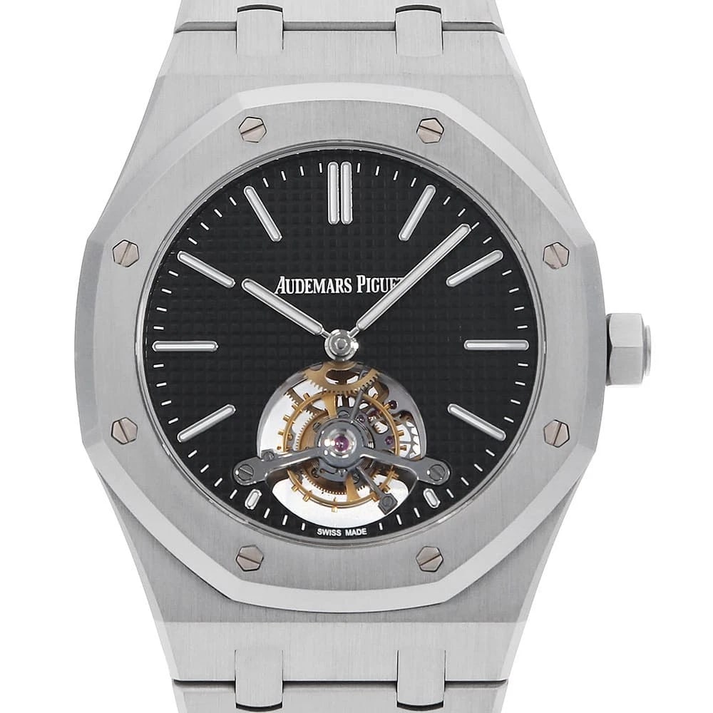 AUDEMARS PIGUET ROYAL OAK WATCH: AUDEMARS PIGUET Royal Oak Watch Brand: AUDEMARS PIGUET Type: Wrist watch Material: Band Material Stainless Steel, Case Material Stainless Steel Color: Dial color Black Size: Case:W41mm Circumference o