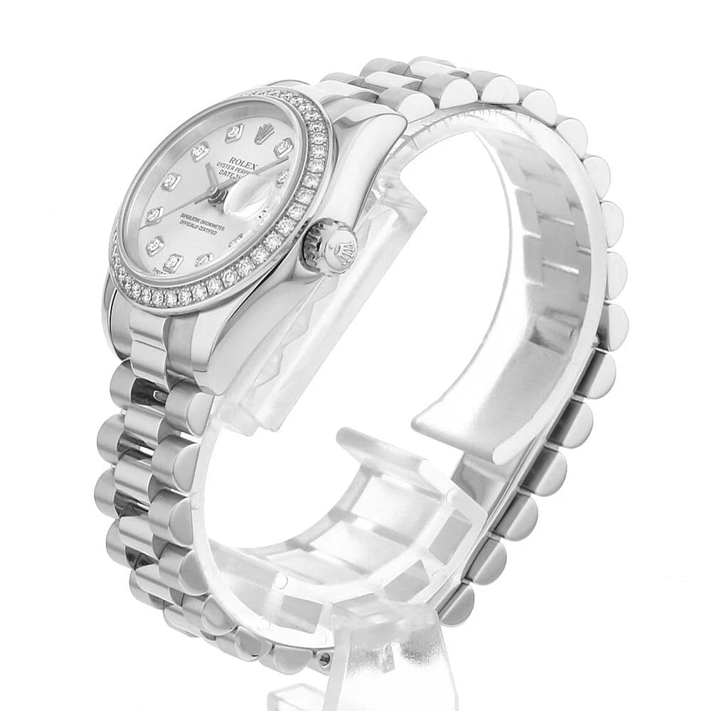 ROLEX DATEJUST BEZEL DIAMOND SILVER WATCH - 2