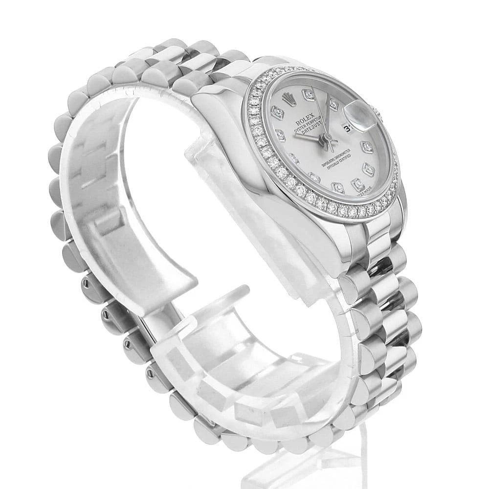 ROLEX DATEJUST BEZEL DIAMOND SILVER WATCH - 3