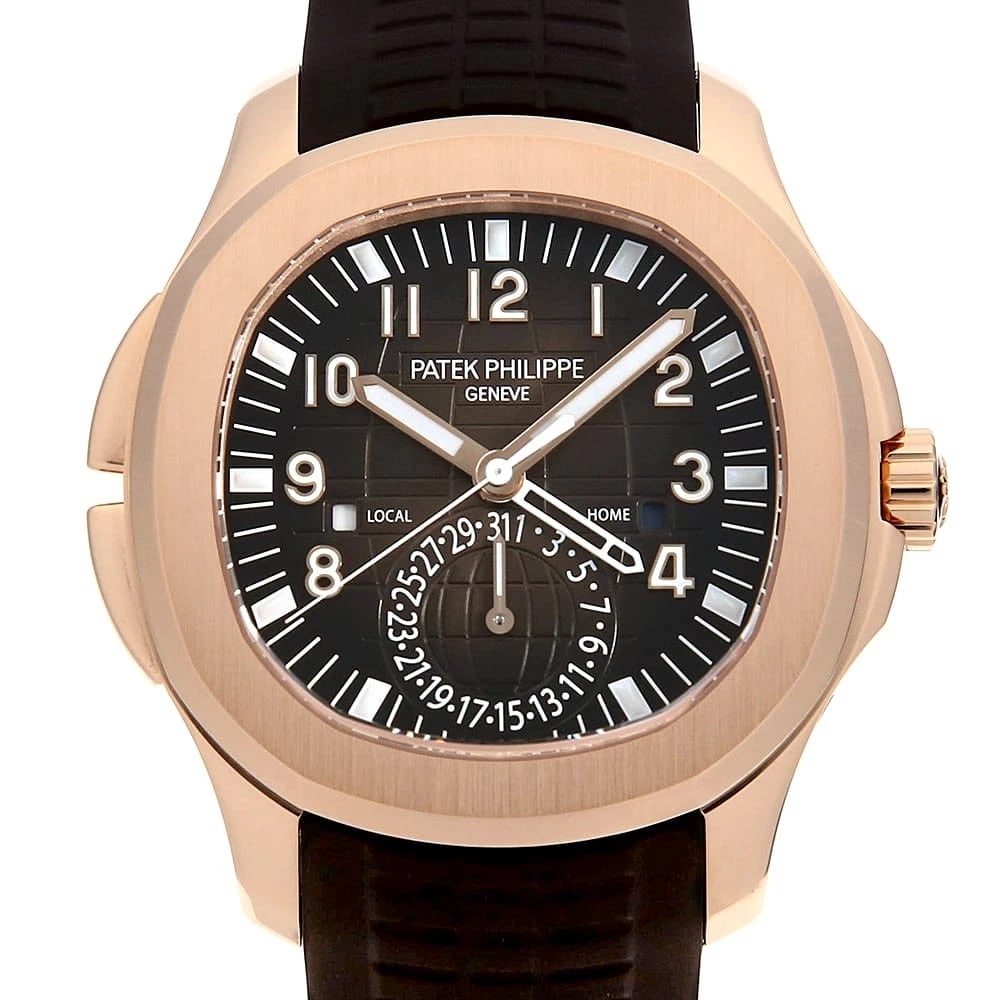PATEK PHILIPPE AQUANAUT WATCH: PATEK PHILIPPE Aquanaut Watch Brand: PATEK PHILIPPE Type: Wrist watch Material: Band Material rubber, Case Material Rose Gold Color: Dial color Brown Size: Case:W40.8mm Circumference of Wrist:22cm