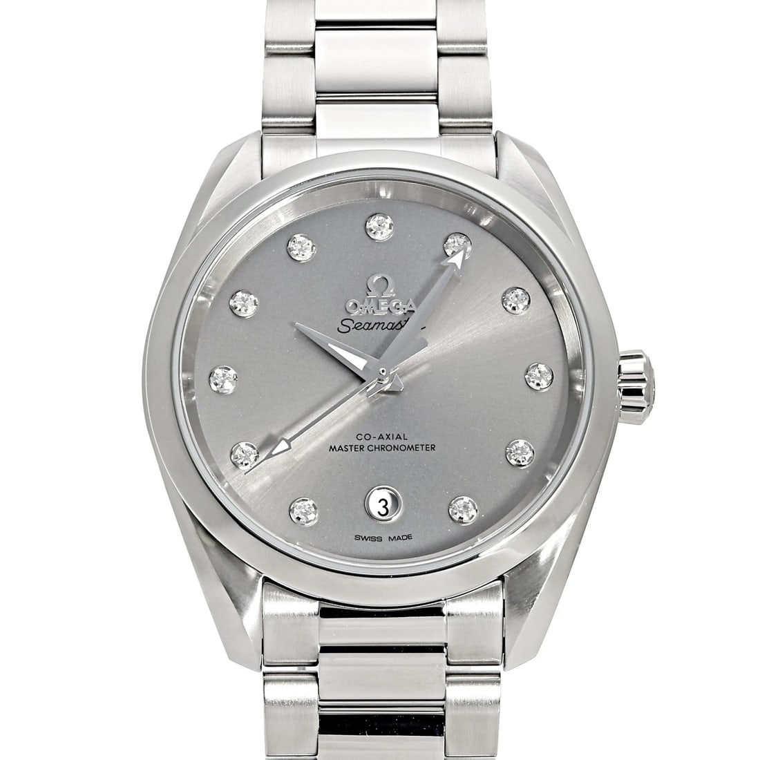 OMEGA SEAMASTER AQUA TERRA GRAY DIAL WATCH: OMEGA Seamaster Aqua Terra gray Dial Watch Brand: OMEGA Type: Wristwatch Material: SS Color: Dial color gray Size: Bracelet size 16.0cm Case size: 38.0mm Accessories: None Accessories Noti