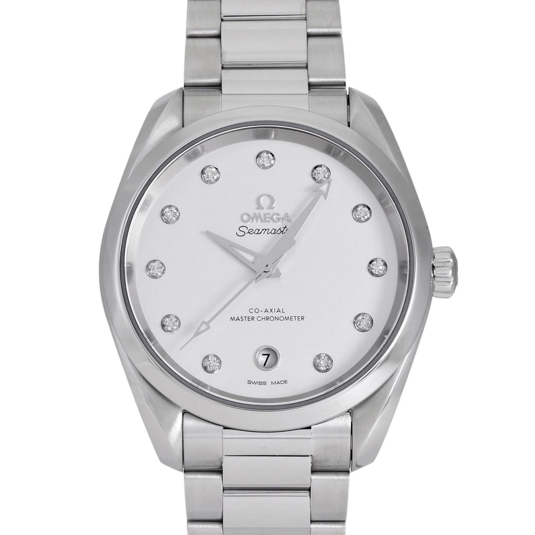OMEGA SEAMASTER AQUA TERRA SILVER DIAL WATCH: OMEGA Seamaster Aqua Terra Silver Dial Watch Brand: OMEGA Type: Wristwatch Material: SS Color: Dial color Silver Size: Bracelet size: 16.0cm Case size: 38.0mm Accessories: None Accessories
