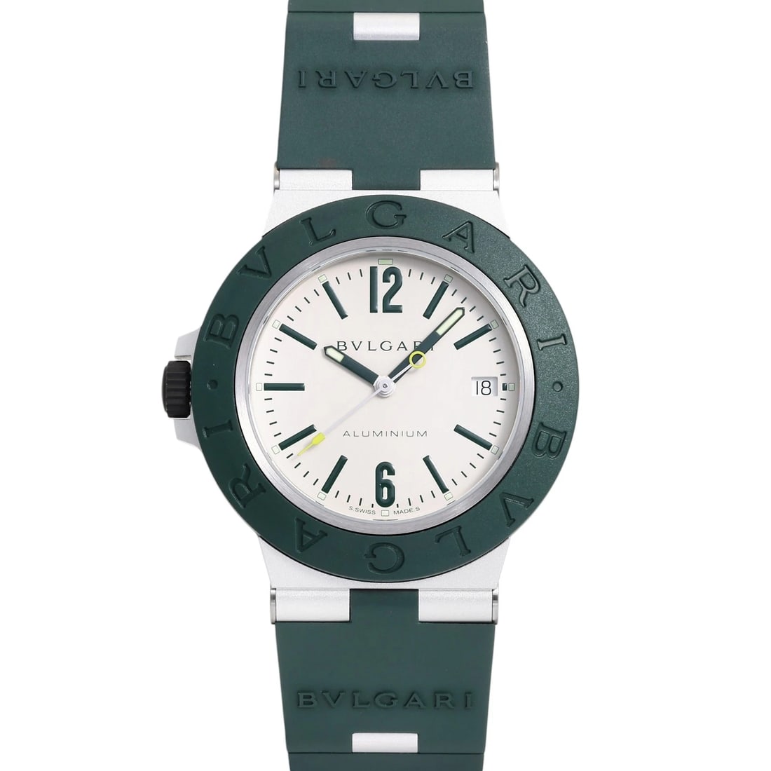 BVLGARI ALUMINUM MATCH POINT LIMITED TO PIECES WORLDWIDE WHITE DIAL WATCH: BVLGARI aluminum Match Point Limited to pieces worldwide white Dial Watch Brand: BVLGARI Type: Wristwatch Material: aluminum rubber Color: Dial color white Size: Bracelet size: 19.0cm Case size: 40.0m