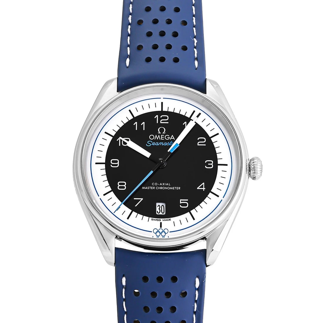 OMEGA SEAMASTER OLYMPIC OFFICIAL TIMEKEEPER BLACK DIAL WATCH: OMEGA Seamaster Olympic Official Timekeeper black Dial Watch Brand: OMEGA Type: Wristwatch Material: stainless calf Color: Dial color black Size: Bracelet size: 18.5cm Case size: 39.5mm Accessorie
