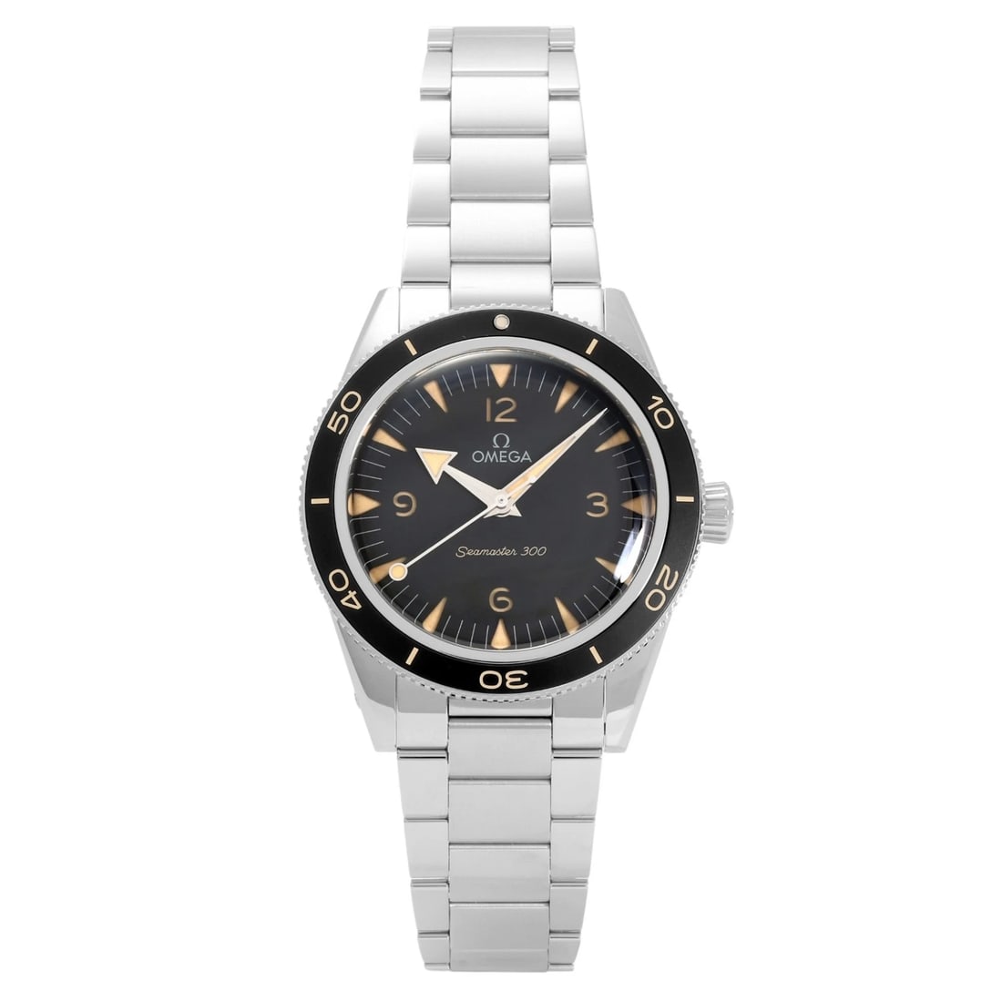 OMEGA SEAMASTER BLACK DIAL WATCH: OMEGA Seamaster black Dial Watch Brand: OMEGA Type: Wristwatch Material: stainless aluminum stainless Color: Dial color black Size: Bracelet size: 20.0cm Case size: 41.0mm Accessories: None