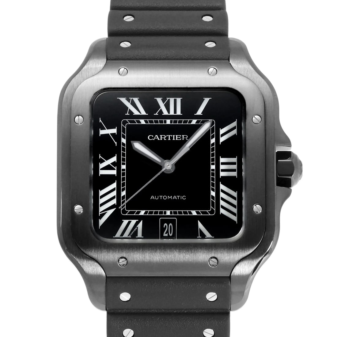 CARTIER SANTOS DE CARTIER WATCH LM BLACK DIAL WATCH (1 of 2)