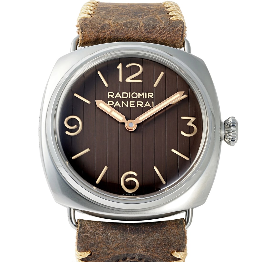 PANERAI RADIO MEAL IRENE MM WORLD LIMITED BROWN DIAL WATCH: PANERAI Radio meal Irene mm world limited Brown Dial Watch Brand: PANERAI Type: Wristwatch Material: stainless leather calf Color: Dial color Brown Size: Bracelet size 19.0cm Case size: 45.0mm