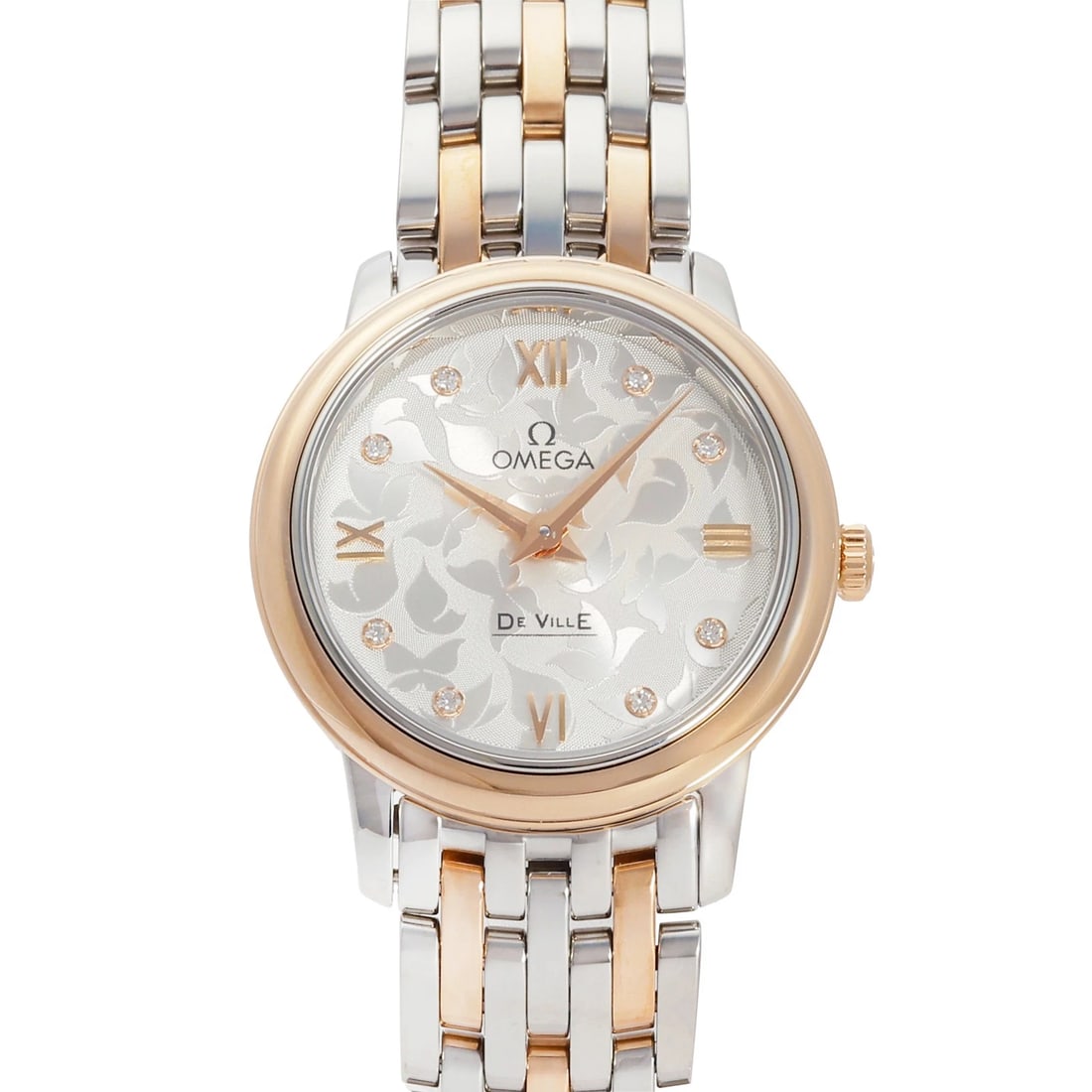 OMEGA DE VILLE PRESTIGE SILVER DIAL WATCH: OMEGA De Ville Prestige Silver Dial Watch Brand: OMEGA Type: Wristwatch Material: stainless Red gold stainless Red gold Color: Dial color Silver Size: Bracelet size: 15.0cm Case size: 27.4mm Acces