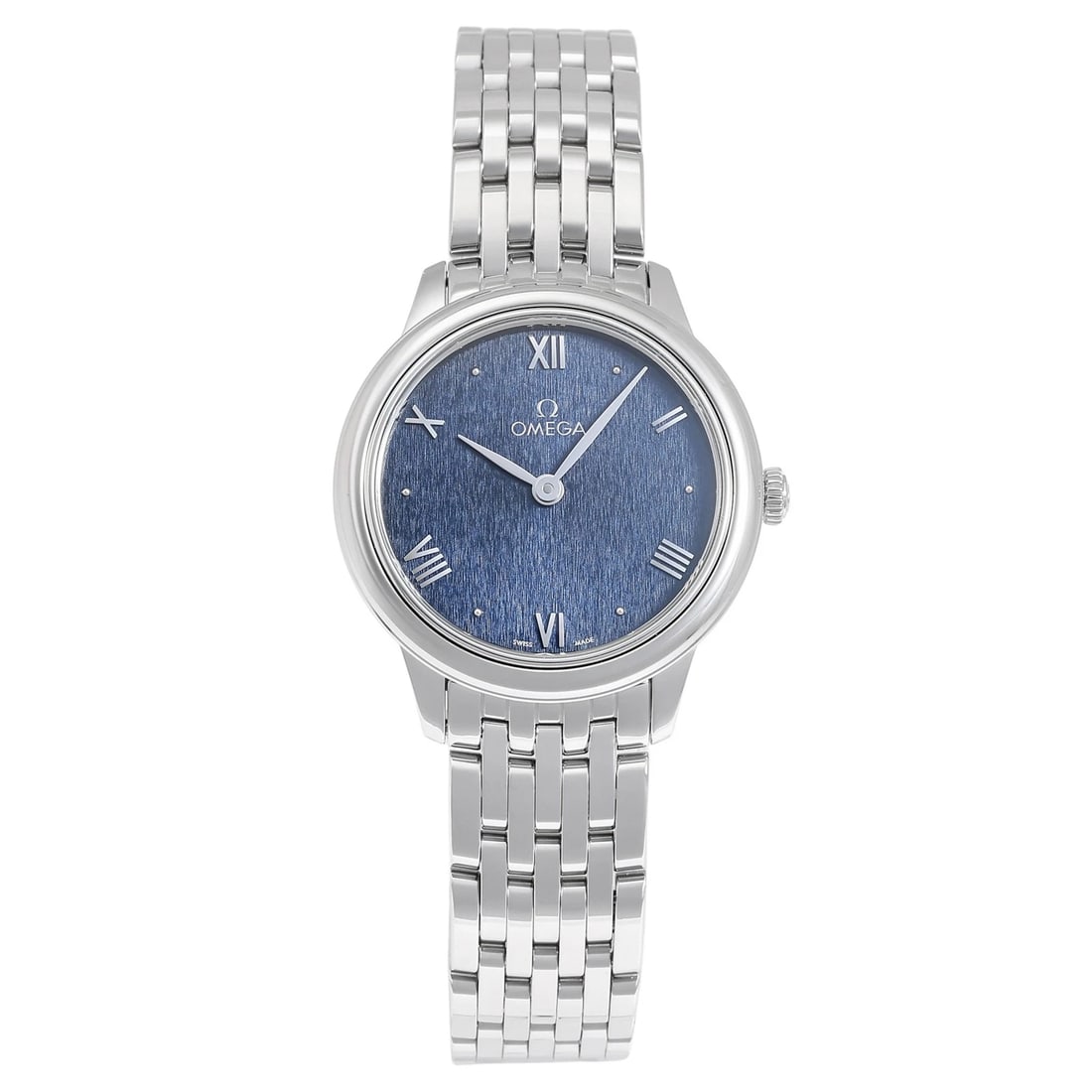 OMEGA DE VILLE PRESTIGE BLUE DIAL WATCH: OMEGA De Ville Prestige blue Dial Watch Brand: OMEGA Type: Wristwatch Material: SS Color: Dial color blue Size: Bracelet size: 16.0cm Case size: 27.5mm Accessories: None Accessories Notice