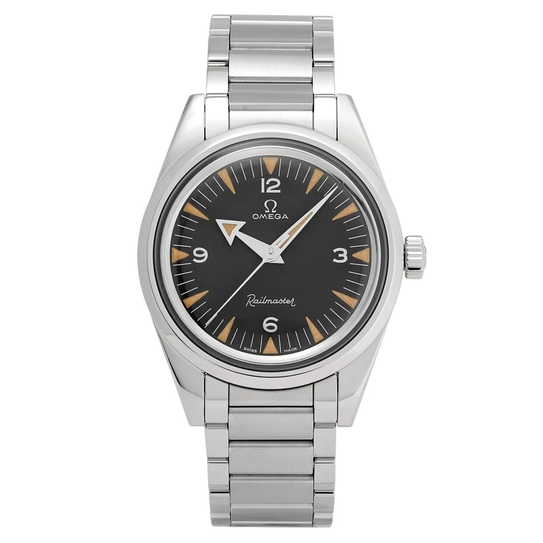 OMEGA SEAMASTER BLACK DIAL WATCH: OMEGA Seamaster black Dial Watch Brand: OMEGA Type: Wristwatch Material: stainless, stainless Color: Dial color black Size: Bracelet size: 18.0cm Case size: 38.0mm Accessories: None Access