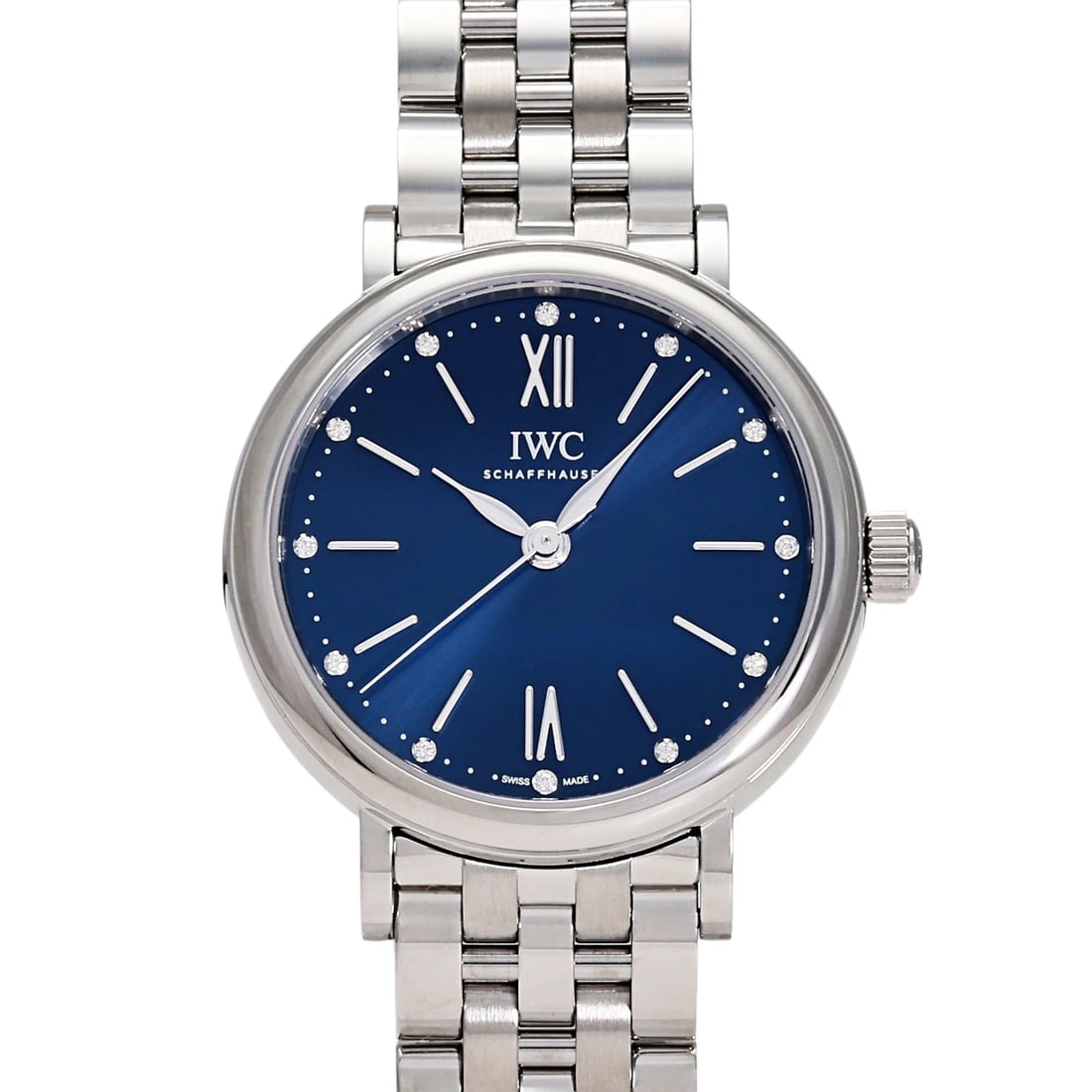 IWC PORTOFINO AUTOMATIC BLUE DIAL WATCH: IWC Portofino automatic blue Dial Watch Brand: IWC Type: Wristwatch Material: stainless, stainless Color: Dial color blue Size: Bracelet size: 18.0cm Case size: 34.0mm Accessories: None Ac