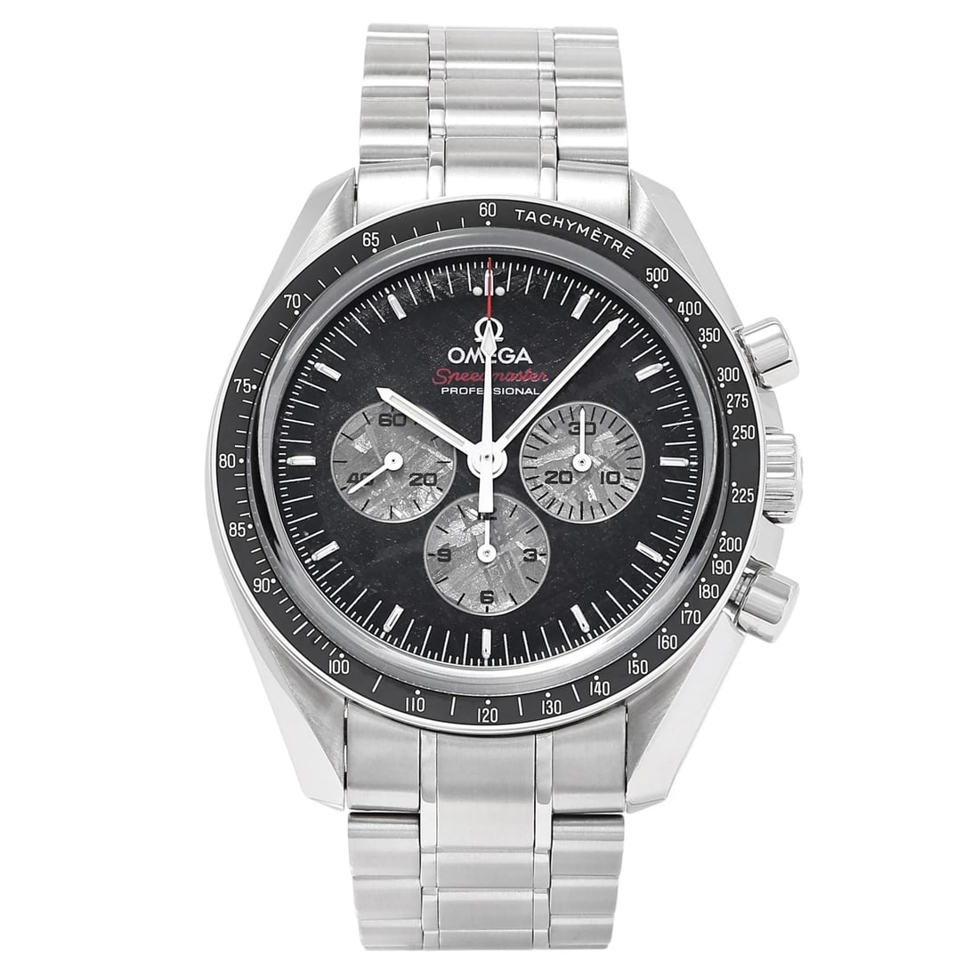 OMEGA SPEEDMASTER BLACK DIAL WATCH: OMEGA Speedmaster black Dial Watch Brand: OMEGA Type: Wristwatch Material: ss Color: Dial color black Size: Bracelet size: 16.5cm Case size: 42.0mm Accessories: None Accessories Notice: Wh