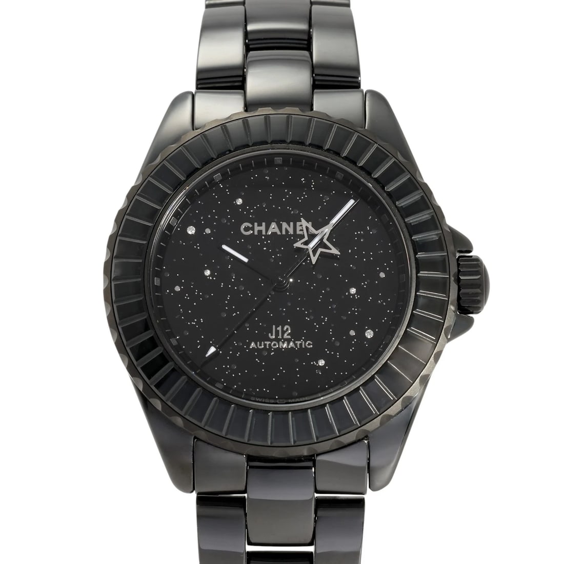 CHANEL INTERSTELLAR LIMITED EDITION BLACK DIAL WATCH: CHANEL Interstellar Limited Edition black Dial Watch Brand: CHANEL Type: Wristwatch Material: ceramic stainless ceramic stainless Color: Dial color black Size: Bracelet size: 16.0cm Case size: 38.0mm 