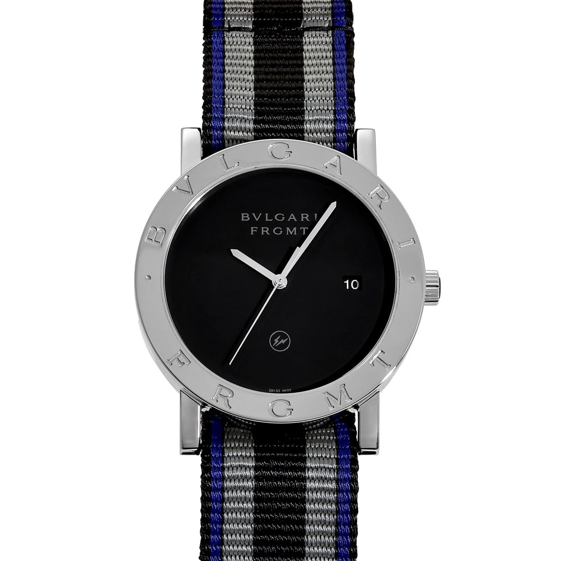 BVLGARI BLACK DIAL WATCH: BVLGARI black Dial Watch Brand: BVLGARI Type: Wristwatch Material: stainless Nylon Color: Dial color black Size: Bracelet size: 20.0cm Case size: 41.0mm Accessories: None Accessories Notice: When
