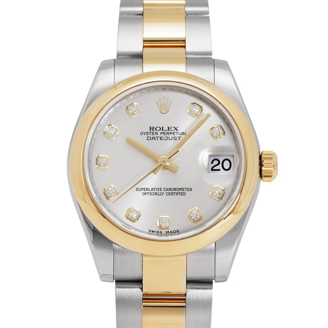 ROLEX DATEJUST SILVER/PD DIAL WATCH: Rolex Datejust Silver/PD Dial Watch Brand: Rolex Type: Wristwatch Material: K18 yellow gold stainless stainless Yellow Gold Color: Dial color Silver Size: Bracelet size: 18.0cm Case size: 31.0mm A