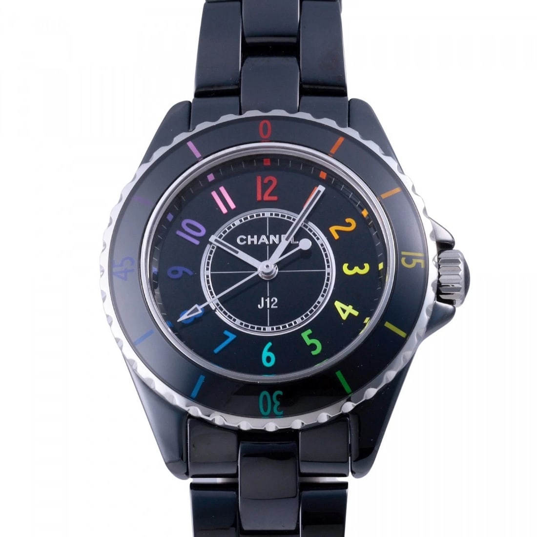 CHANEL ELECTRO BLACK DIAL WATCH: CHANEL Electro black Dial Watch Brand: CHANEL Type: Wristwatch Material: Ceremic ceremic Color: Dial color black Size: Bracelet size: 18.0cm Case size: 33.0mm Accessories: None Accessories