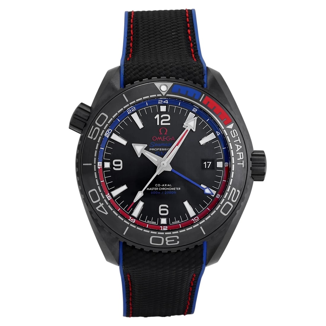OMEGA SEAMASTER PLANET OCEAN BLACK DIAL WATCH: OMEGA Seamaster Planet Ocean black Dial Watch Brand: OMEGA Type: Wristwatch Material: ceramic rubber Color: Dial color black Size: Bracelet size: 20.0cm Case size: 44.0mm Accessories: None