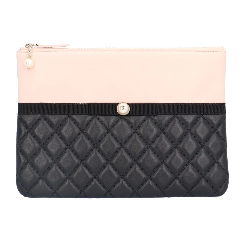 CHANEL CLUTCH BAG LAMBSKIN: CHANEL Clutch bag lambskin Brand: CHANEL Type/Style: Clutch bag Material: Exterior Material lambskin Color: Exterior Color pink / black Size: W10.6 x H7.5 x D0.4inch Accessories: None Acce