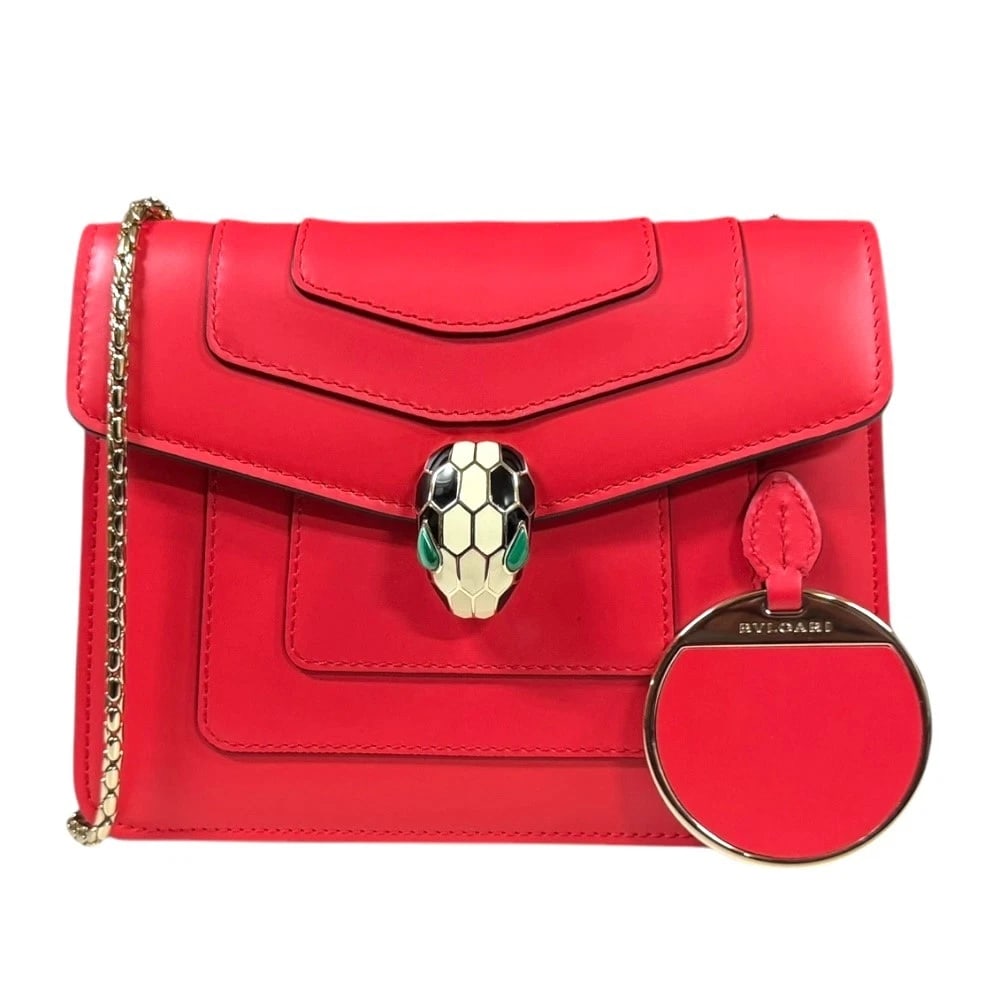 BVLGARI SHOULDER BAG CROSS BODY LEATHER: BVLGARI Shoulder Bag Cross Body leather Brand: BVLGARI Type/Style: Shoulder Bag Material: Exterior Material leather Color: Exterior Color Red Size: W7.7 x H5.7 x D1.6inch Accessories: None