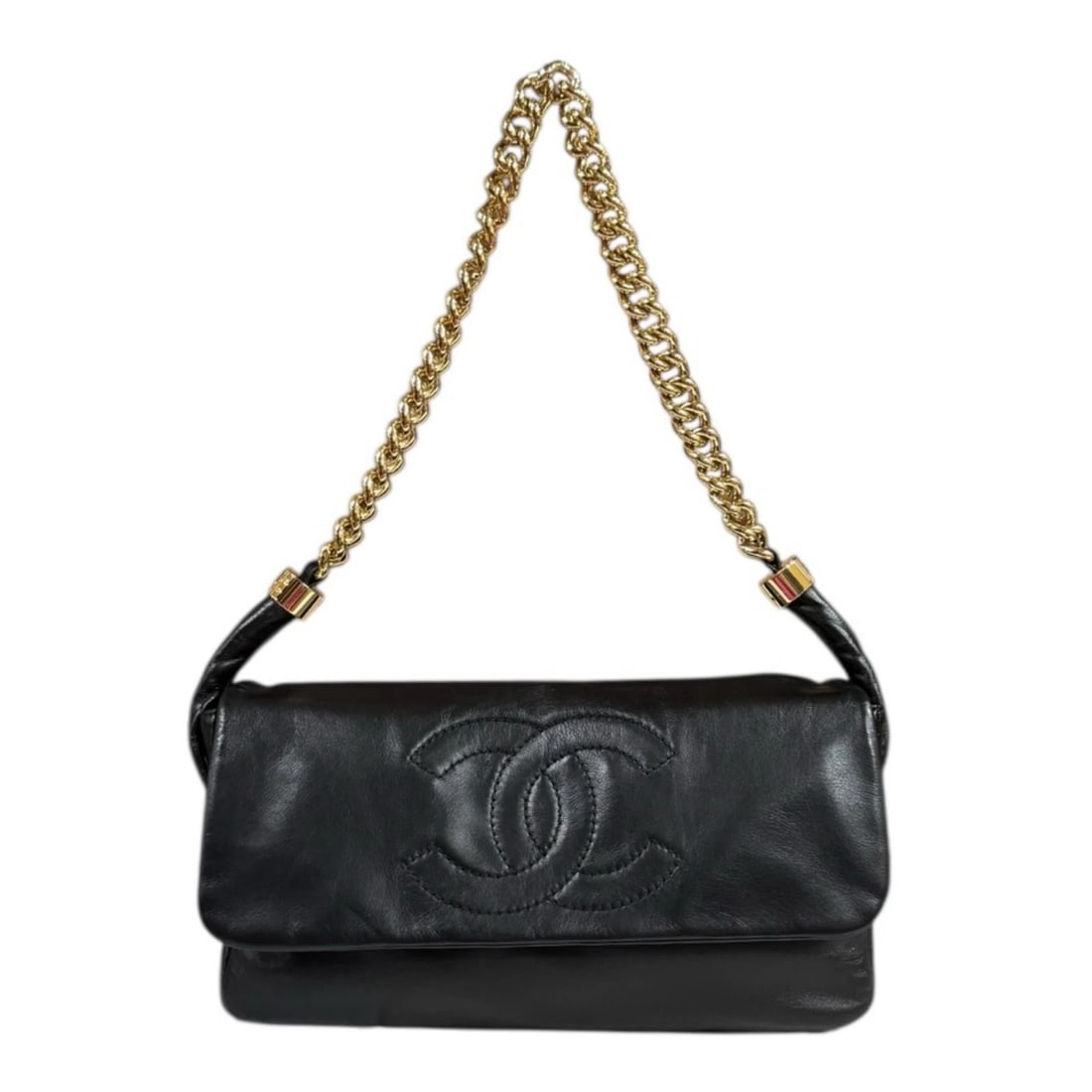 CHANEL SHOULDER BAG LEATHER CHAIN: CHANEL Shoulder Bag leather Chain Brand: CHANEL Type/Style: Shoulder Bag Material: Exterior Material leather Color: Exterior Color black Size: W11.6 x H6.7 x D2.4inch Accessories: None Accessories