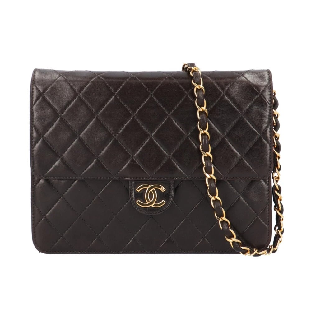 CHANEL SHOULDER BAG LAMBSKIN CHAIN: CHANEL Shoulder Bag lambskin Chain Brand: CHANEL Type/Style: Shoulder Bag Material: Exterior Material lambskin Color: Exterior Color black Size: W8.7 x H6.7 x D2.0inch Accessories: None Accessories