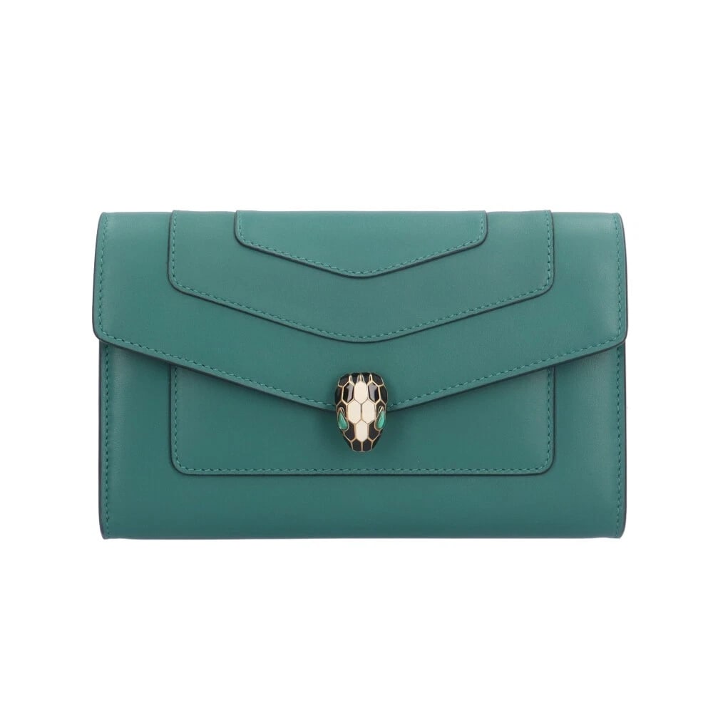 BVLGARI PURSE LEATHER WALLET: BVLGARI purse leather Wallet Brand: BVLGARI Type/Style: purse Material: Exterior Material leather Color: Exterior Color green Size: W7.5 x H4.1x D1.2inch Accessories: None Accessories Noti