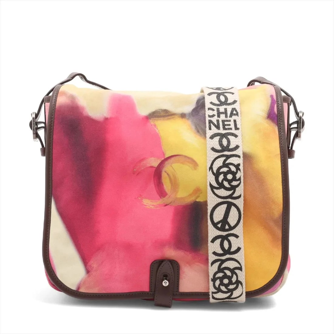 CHANEL EMBROIDERY SUEDE X LEATHER MESSENGER BAG SHOULDER BAG: Chanel Embroidery suede x leather Messenger Bag Shoulder Bag Brand: Chanel Type/Style: Shoulder bag Material: Suede & Leather Color: Multicolor Size: Height:10.0inchLength:10.8inchDepth:3.3inch Ac