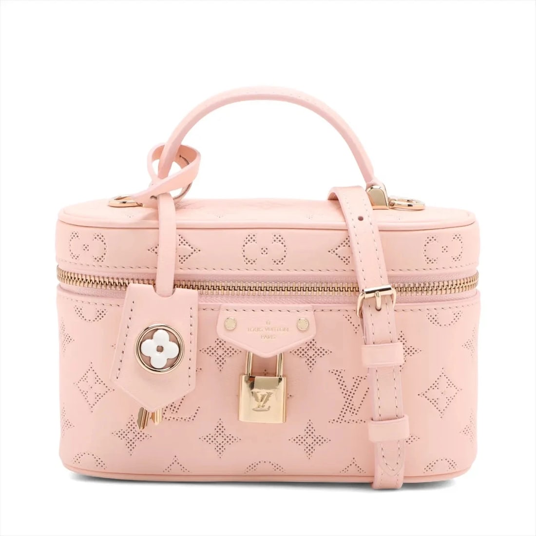 LOUIS VUITTON MONOGRAM VANITY POUCH BROWN VANITY BAG: Louis Vuitton Monogram vanity pouch Brown Vanity bag Brand: Louis Vuitton Type/Style: Vanity bag Material: NONE Color: Brown Size: Height:4.7inch Length:7.5inch Depth:2.6inch Handle height:2.0inch