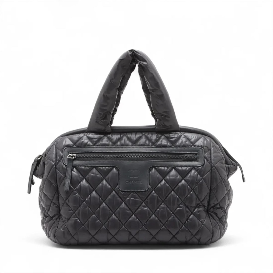 CHANEL COCO COCOON NYLON HANDBAG: Chanel Coco Cocoon Nylon Handbag Brand: Chanel Type/Style: Hand bag Material: Nylon Color: Black Size: Height:9.4inch Length:13.0inch Depth:6.9inch Handle height:5.9inch Accessories: None