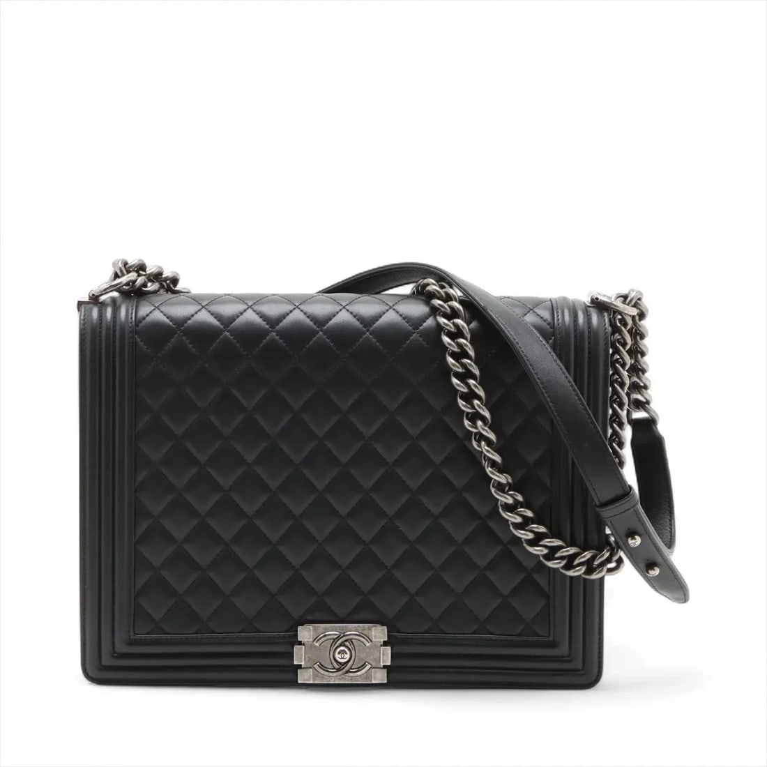 CHANEL BOY LARGE LAMBSKIN CHAIN SHOULDER BAG (1 of 5)