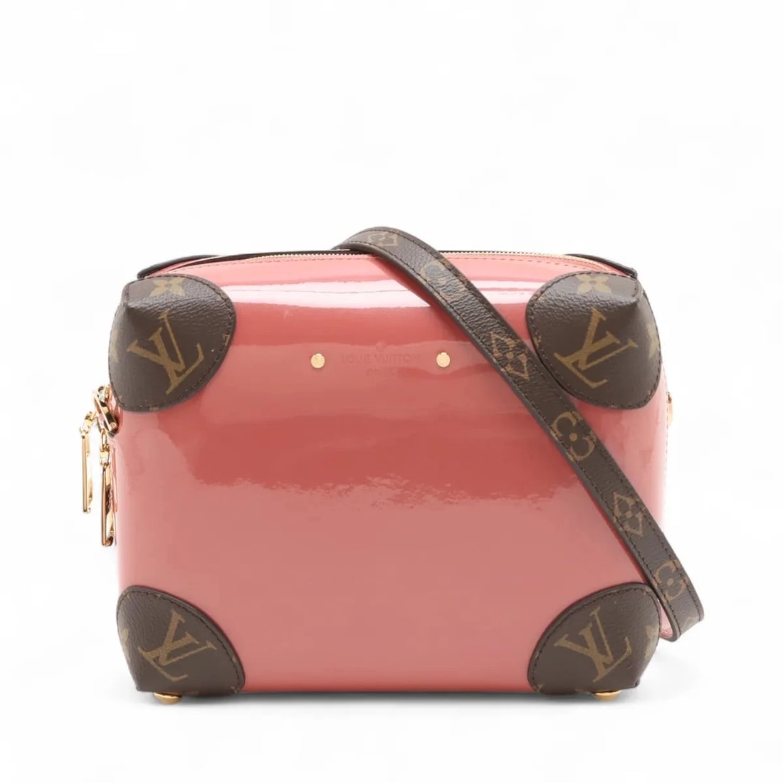 LOUIS VUITTON VERNIS × MONOGRAM VENICE PINK X BROWN SHOULDER BAG: Louis Vuitton Vernis × Monogram Venice pink x brown Shoulder bag Brand: Louis Vuitton Type/Style: Shoulder bag Material: NONE Color: pink x brown Size: Height:6.3inchLength:8.1inchDepth:3.1inch Ac