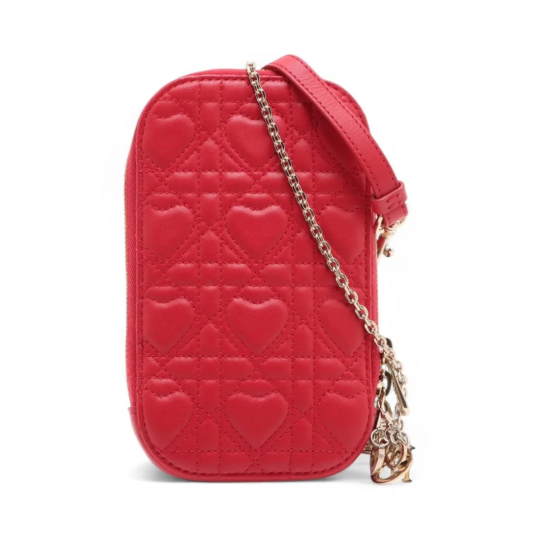 CHRISTIAN DIOR HEARTS CANNAGE PHONE HOLDER 2 WAY SHOULDER BAG SHOULDER BAG: Christian Dior hearts Cannage Phone Holder 2 Way Shoulder Bag Shoulder bag Brand: Christian Dior Type/Style: Shoulder bag Material: Leather Color: Red Size: Height:7.3inch Length:4.1inch Depth:0.8inch