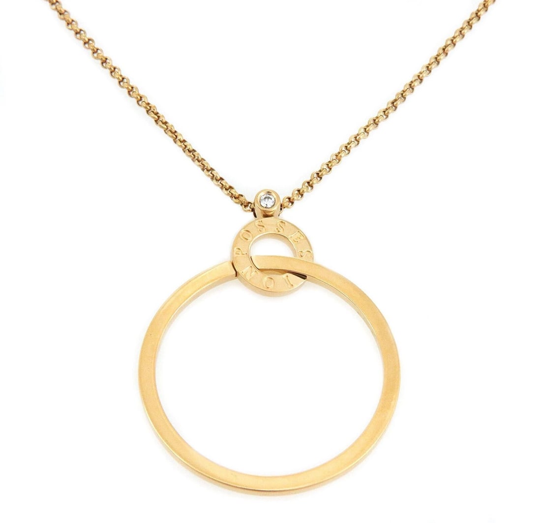 PIAGET POSSESSION DIAMOND CIRCLE PENDANT NECKLACE: Piaget Possession Diamond Circle Pendant Necklace Brand: Piaget Type/Style: Necklace Material: 18k Yellow Gold Color: Yellow Size: Chain measurements: approximately 15.5" to 23.5" long x 0.09" wide x 